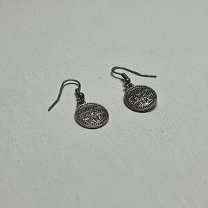 Retro Silver-tone Marcasite Drop Earrings